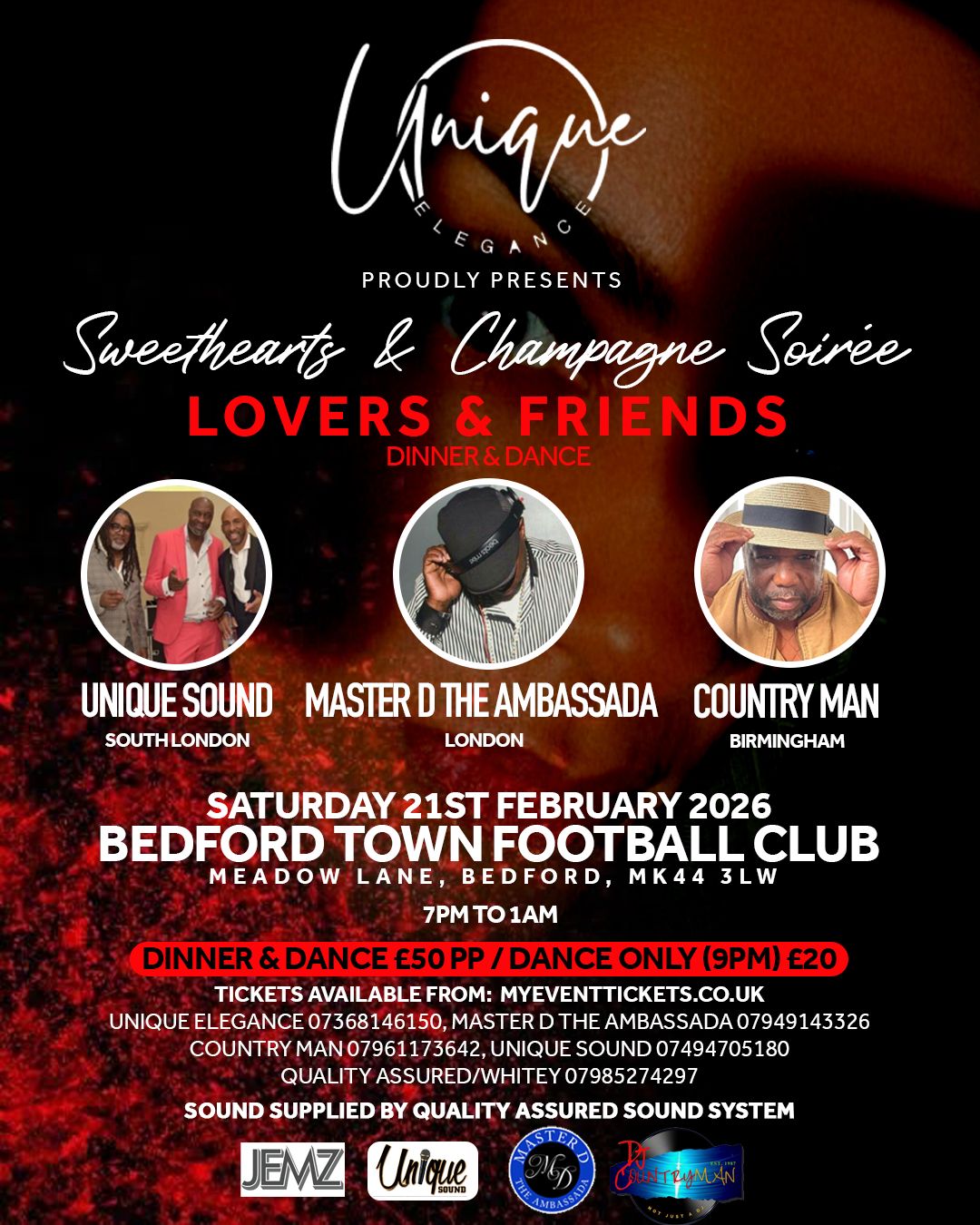 SWEETHEARTS AND CHAMPAGNE SOIREE DINNER AND DANCE