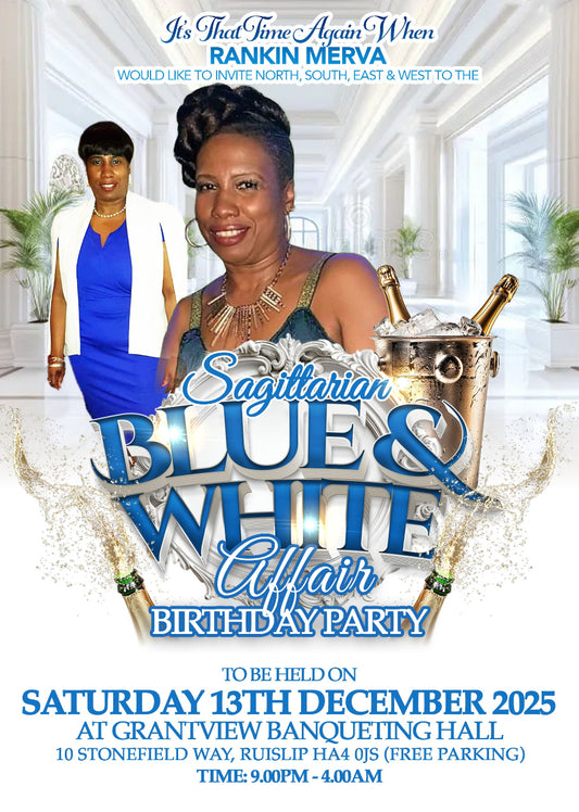 SAGITTARIAN BLUE & WHITE AFFAIR